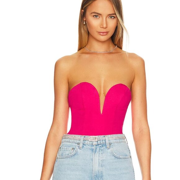 NWT superdown Gianna Sweetheart Bodysuit in Pink - Picture 1 of 5